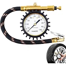Offroad Tire Deflator Kit - Preset Auto Stop Air Down Tool 10-30 PSI Adjustable Range with 100 PSI Tire Pressure Gauge, Heavy Duty Brass Construction for Car SUV Truck ATV Mud Sand