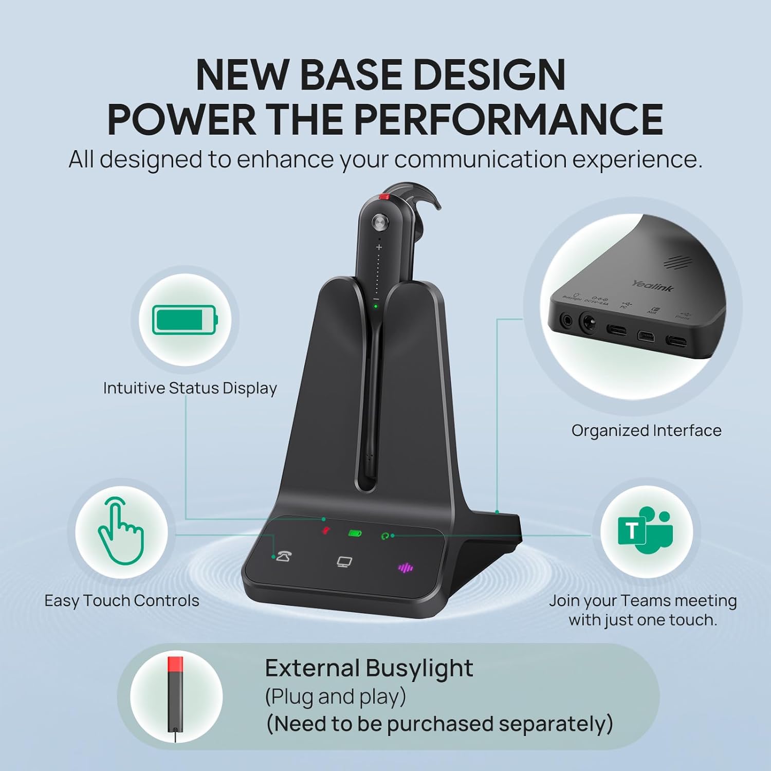 Yealink DECT Wireless Headset WH63 E2 UC, Zoom Teams Certified,Single Ear (Mono) Convertible Headset,Connects to Desk Phone&Computer,Noise Canceling Microphone,3 Wearing Styles - Image 7