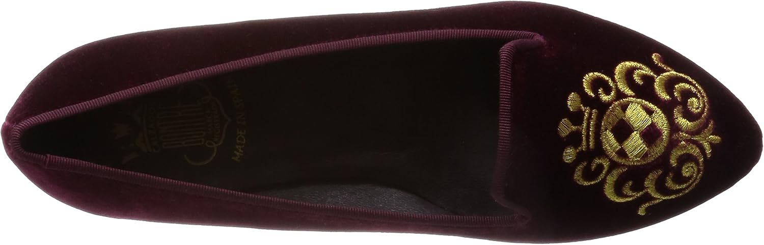 Bonterey 49260 Embroidered Opera Shoes, red (Bordeaux), 39(24.5cm)