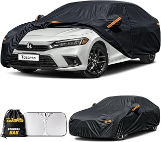 Car Cover Outdoor Sedan Covers(Length up to 185 inch) Universal Fit for Honda Civic,Insight,Mitsubishi Mirage,Genesis G70,Toyota Yaris iA,Audi A3,Lexus HS,is,etc,Size A1(See Size Chart)
