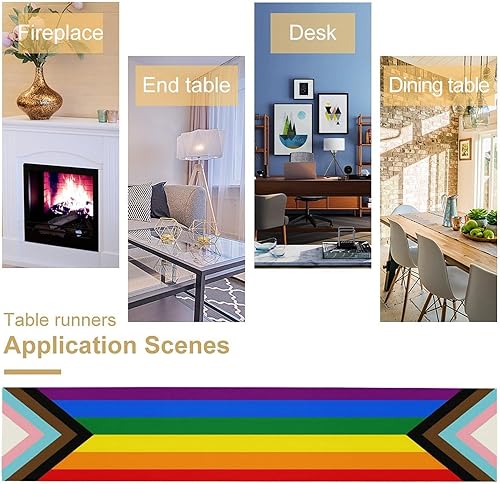 Miniatura 90 de Camino de mesa ondulado de los años 70, retro, hippie abstracto, vintage, verde, rosa, con estampado de ondas para el hogar, cocina, comedor, patio,