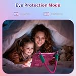 PRITOM 10 inch Kids Tablets, Android 15 Tablet with Lanyard 32GB, Five-Core, HD IPS Display, WiFi, Dual Camera, Toddler Tablet for Kids Age (Pink)