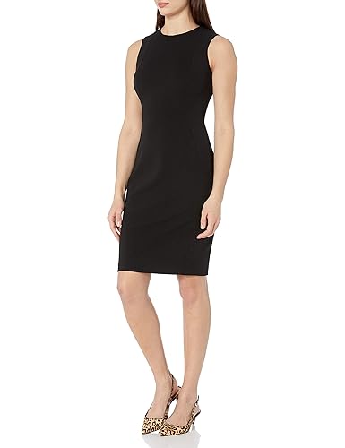 Calvin Klein Women's Scuba Crepe Sleeveless Princess Seam Sheath Dress
