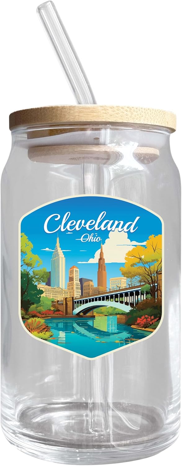 Vaso de Cerveza Diseño B Souvenir 12 oz Cleveland Ohio
