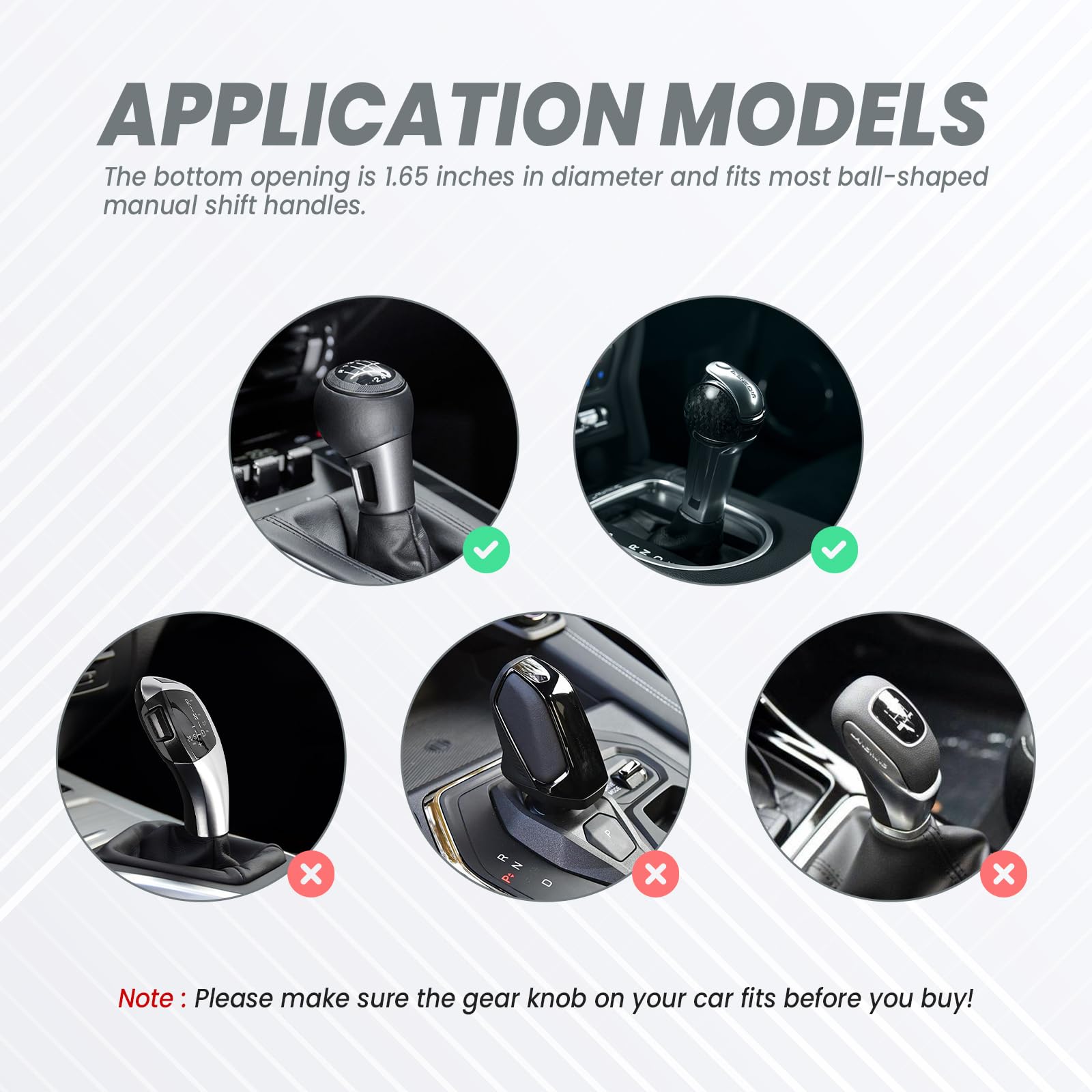 Amazon.com: Bestmoy 2PCS 5-Speed Car Gear Shift Cover - Anti-Slip