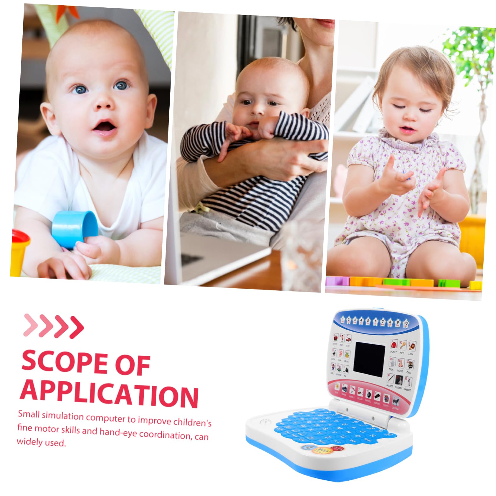Computer Educativo Portatile Blu, Simulazione Apprendimento Schermo LED | Festa Scuola Decor, Party Toy per Ragazzo Ragazza, 3 X Aa Batteria Non Inclusa