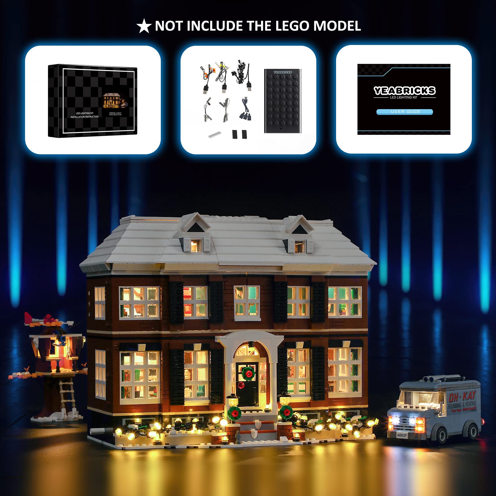 YEABRICKS Kit Luci LED Per Modello LEGO 21330 Home Alone – Illuminazione A 5V - 2