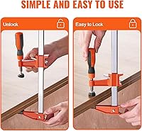 Vista 5 de VEVOR Abrazaderas de barra para carpintería, paquete de 2 abrazaderas de 36 pulgadas, abrazadera F de cambio rápido con límite de carga de 600