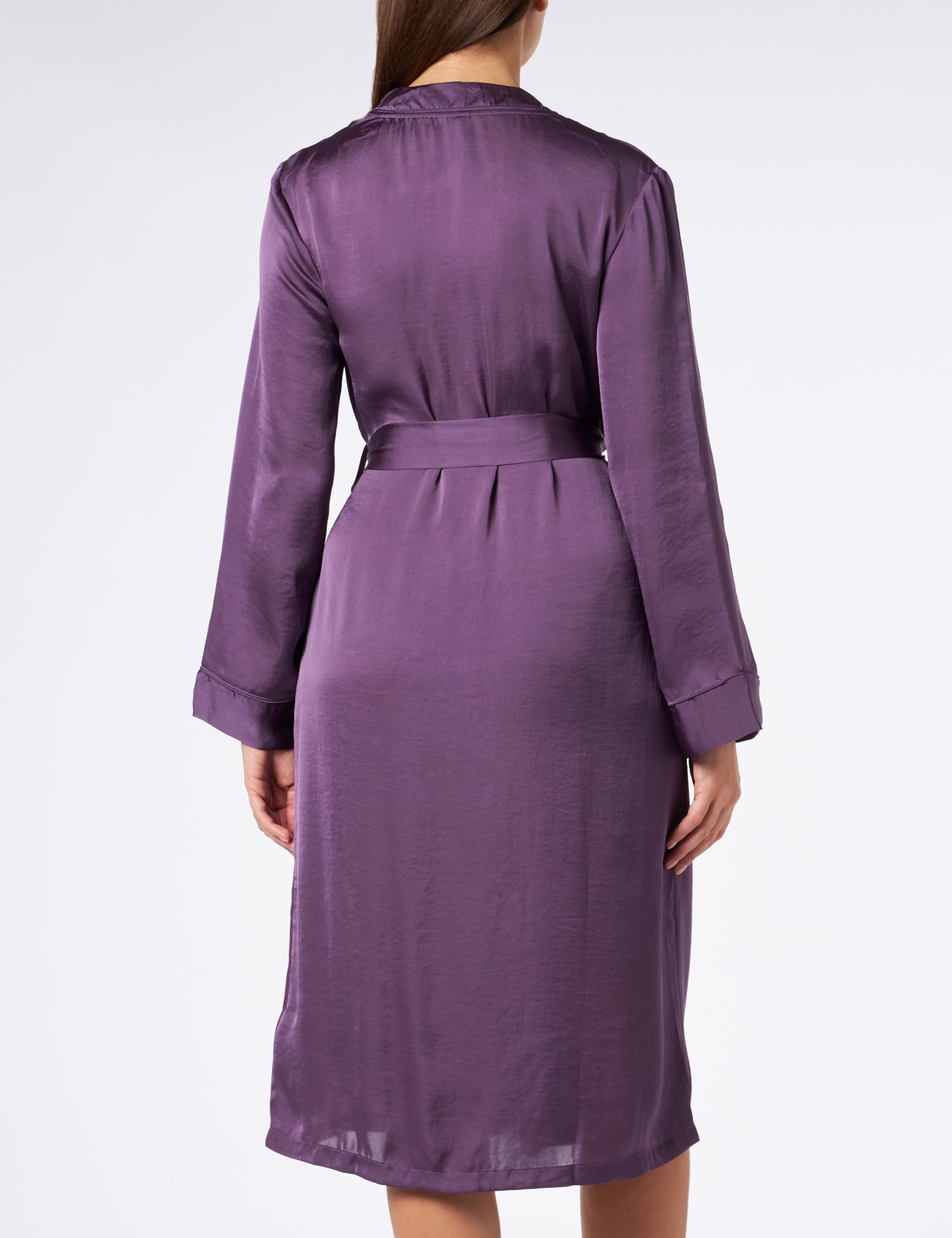 Women'secret Bata Larga satén morada Robe de Chambre, Violet/Lilas, S Femme