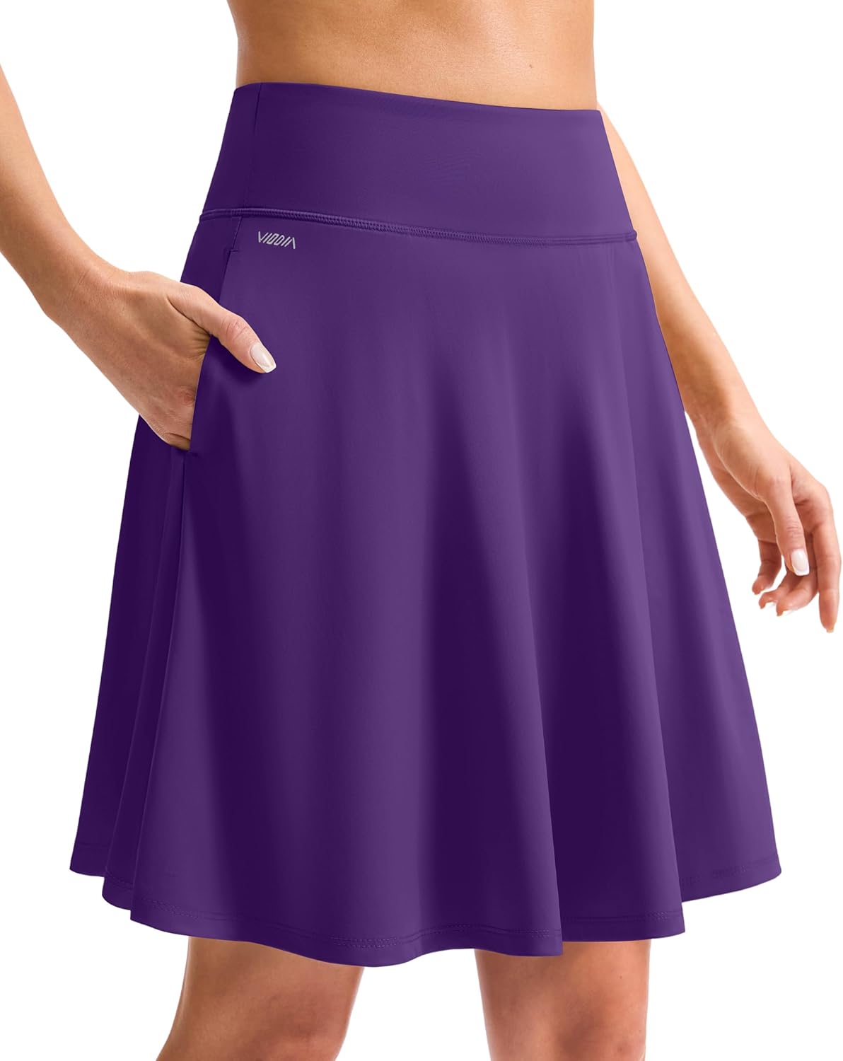 Viodia 20'' Knee Length Skorts for Woman with Pockets Tennis Golf Athletic Skort High Waisted Long Skirts with Shorts