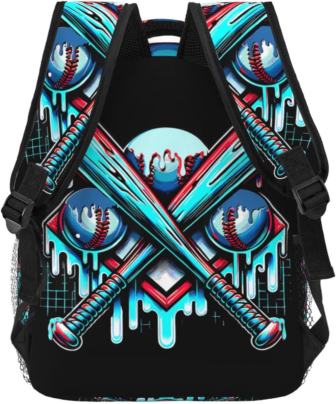 Baseball Home Plate Drip Game Day Backpack Lightweight Laptop Daypack Travel Double Shoulder Bag For Women Men