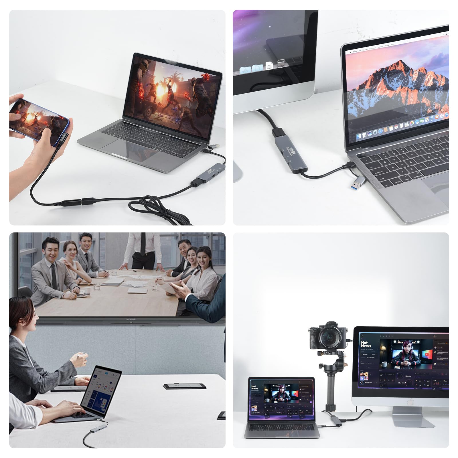 ELUTENG Scheda Acquisizione Video 4K HDMI a USB A/C Video Capture Full HD 1080P Acquisizione Video Gioco HDMI per Giochi/Streaming/Videoconferenza Compatibile con MacBook iPad PC Switch PS5 Xbox