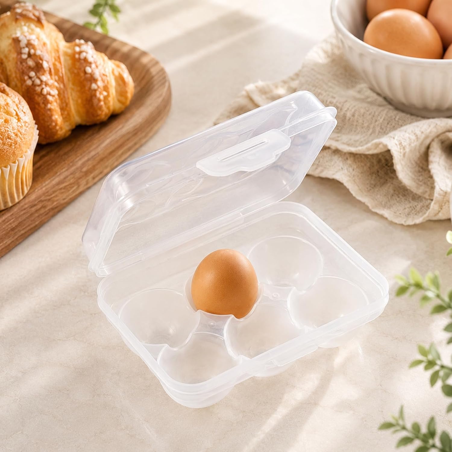 Egg Holder Camping, 6 Grid Egg Storage Box, Egg Holder for Fridge