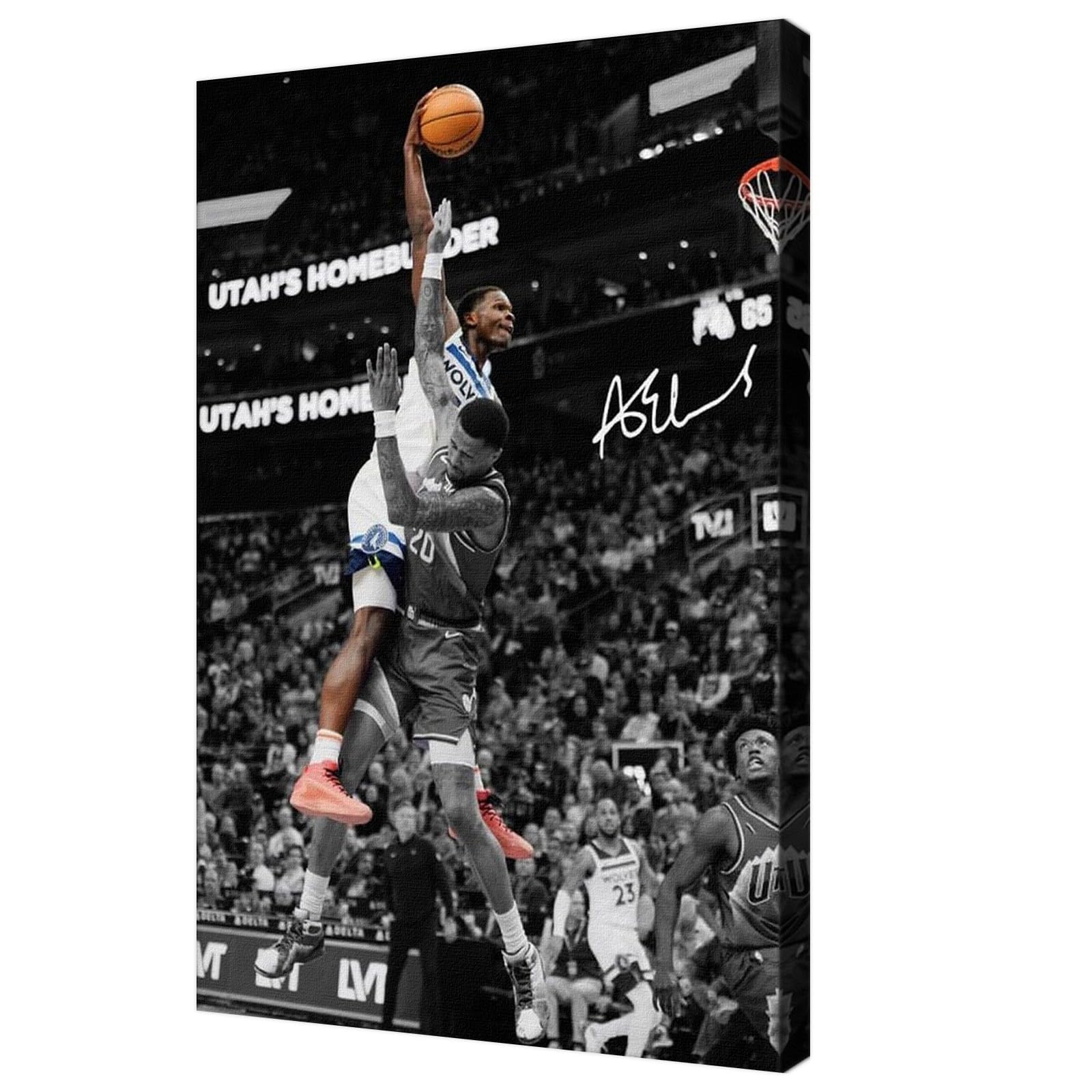 Basketball Superstar Anthony Edwards Signed Poster For Kids Fans Room Bedroom Wall Decor-Sports Star Posters Canvas Art Print Picture For Teen Boy