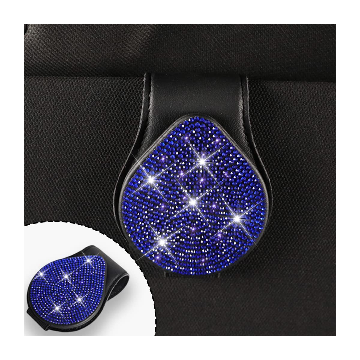 Clip Voiture Universel Porte-Lunettes Voiture MIHUTU - Lot De 2, Magnétique, Cuir - Clip Pare-Soleil - Pour Lunettes, Cartes, Tickets Range Lunettes De Soleil