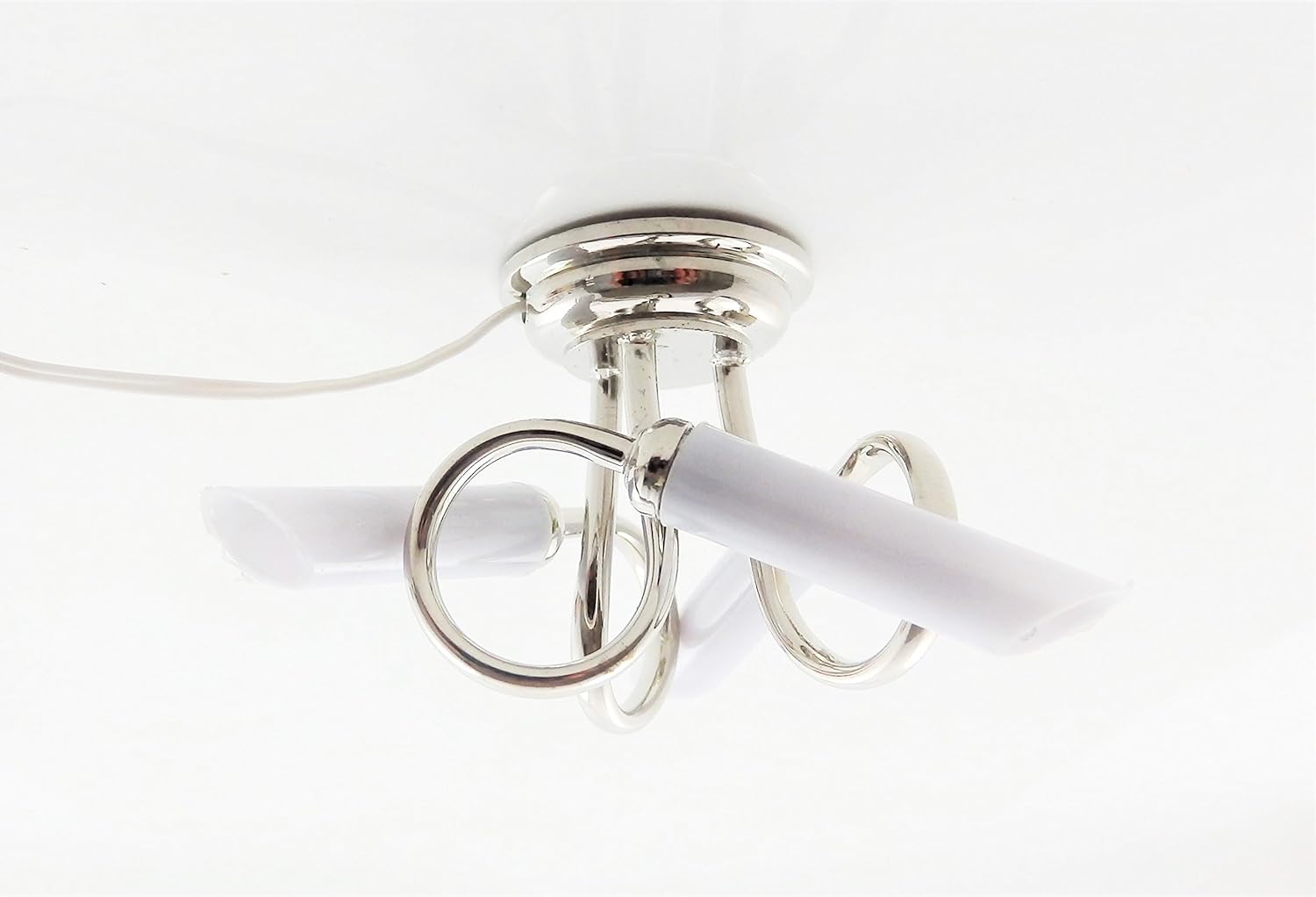 メロディー・ジェーン・ドールズ・ハウスモダン・クローム3ウェイ・シーリング・ライト・ホワイト管状シェード