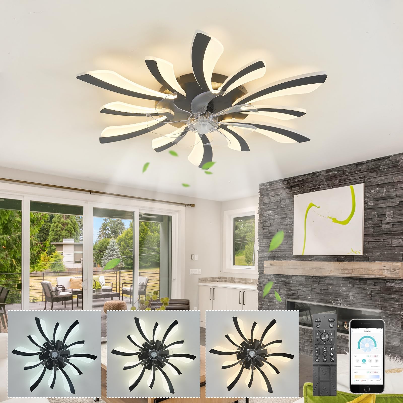 LJX Ceiling Fans With Lights And Remote Control Silent DC Modern ljx-ceiling-fans-with-lights-and-remote-control-silent-dc-modern