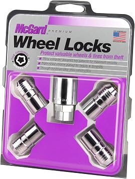 MCGARD 24215 Chrome Cone Seat Wheel Locks M14 X 1.5 Thread Size - Set of 4