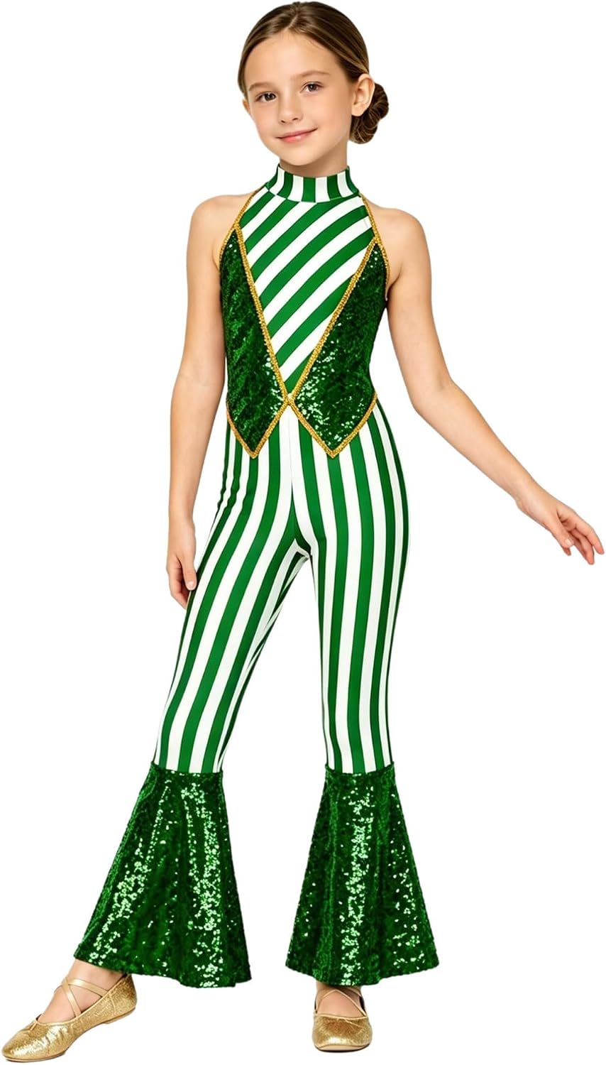TiaoBug Girls Candy Dance Jumpsuits Ballet Dance Unitard