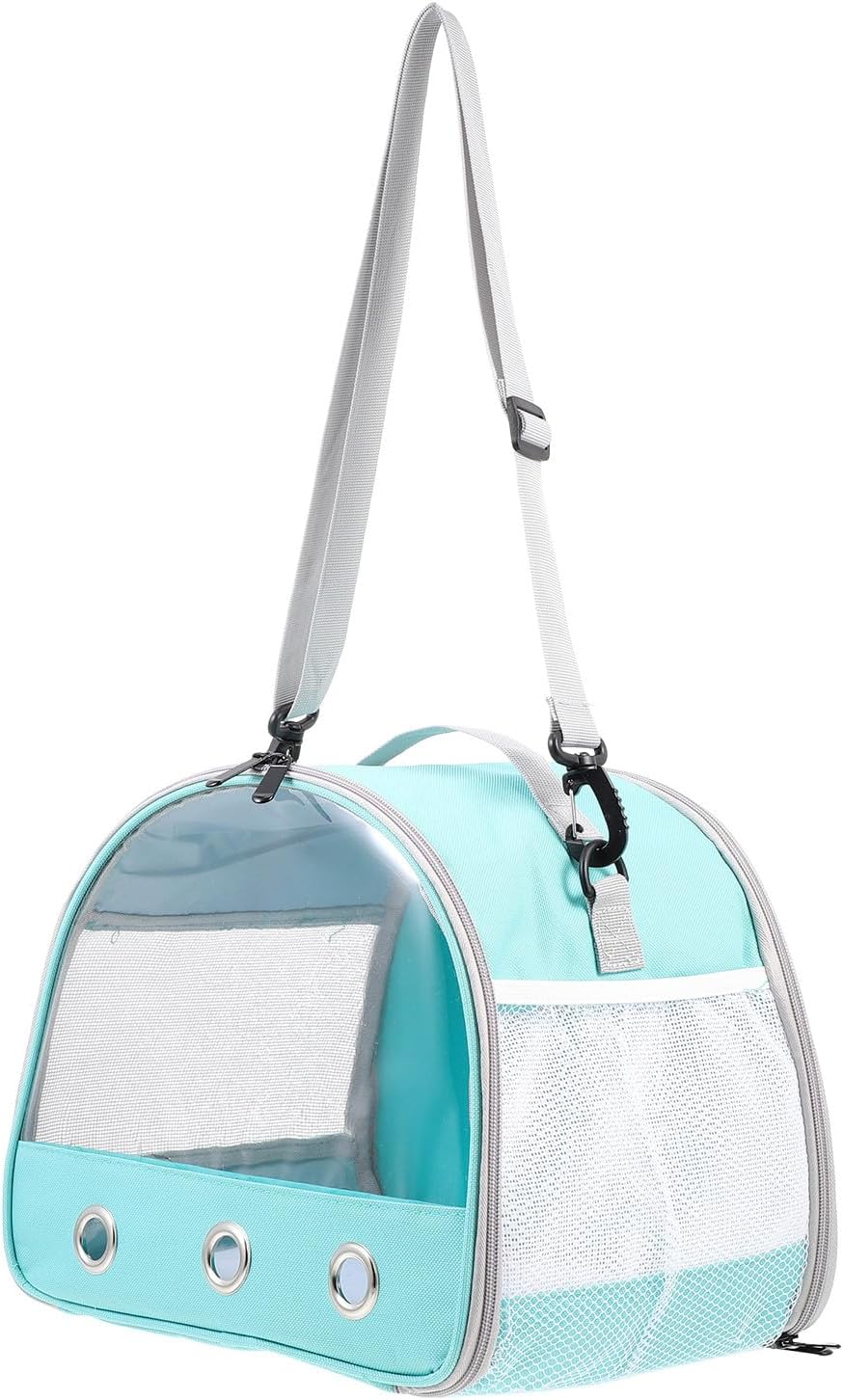 VOSAREA Small Animal Carrier Bag with Strap Breathable Portable Guinea Pig Carrier 30x25x25cm for Hamsters Squirrels Hedgehogs and Small Pets