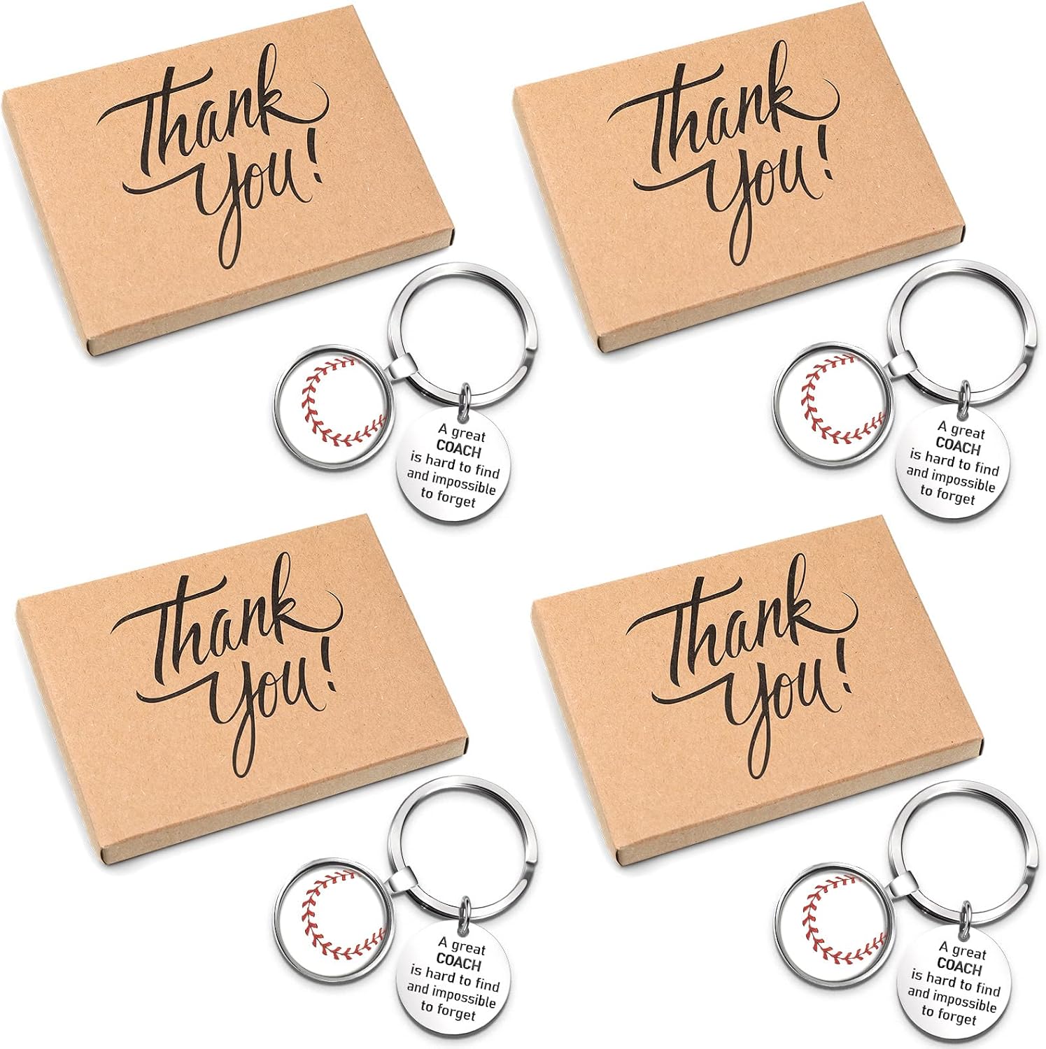 Nosiny Baseball Coach Keychain Coach Appreciation Gifts Mini Baseball Thank You Gift for Men Bags Sports Party Team Present