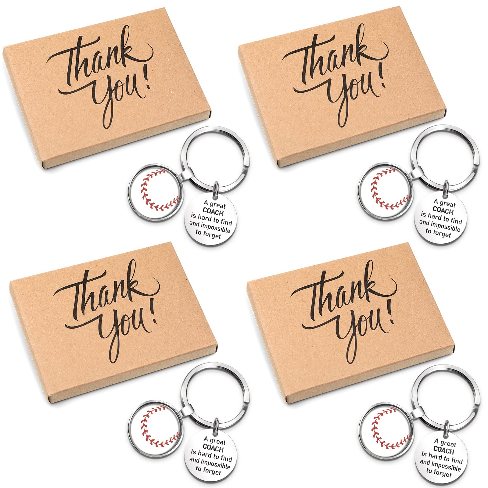 Baseball Coach Appreciation Keychain Keepsake - Thank You Gift Packaging