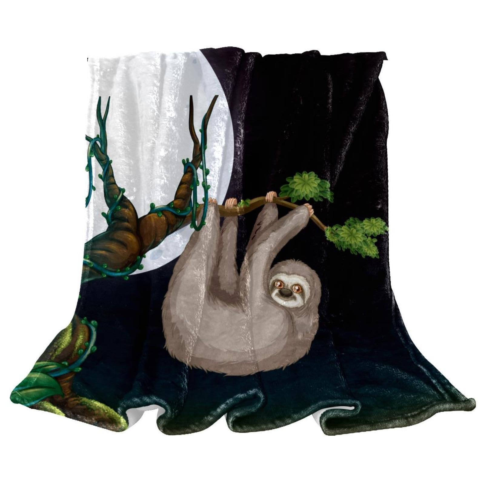Couverture polaire paresseux 150x130 cm, cadeau idéal pour lit