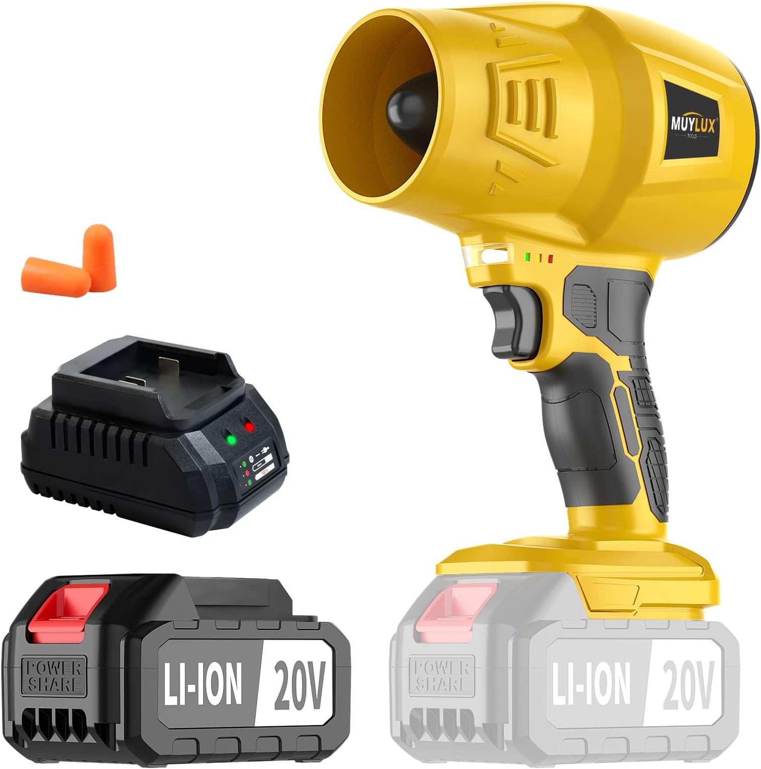 4.0Ah Mini Cordless Leaf Blower, Electric Cordless Leaf Blower with Battery and Charger, 20V Lightweight Battery Powered Leaf Blowers for Lawn, Patio, Car Dryer Air Blower Turbo Fan