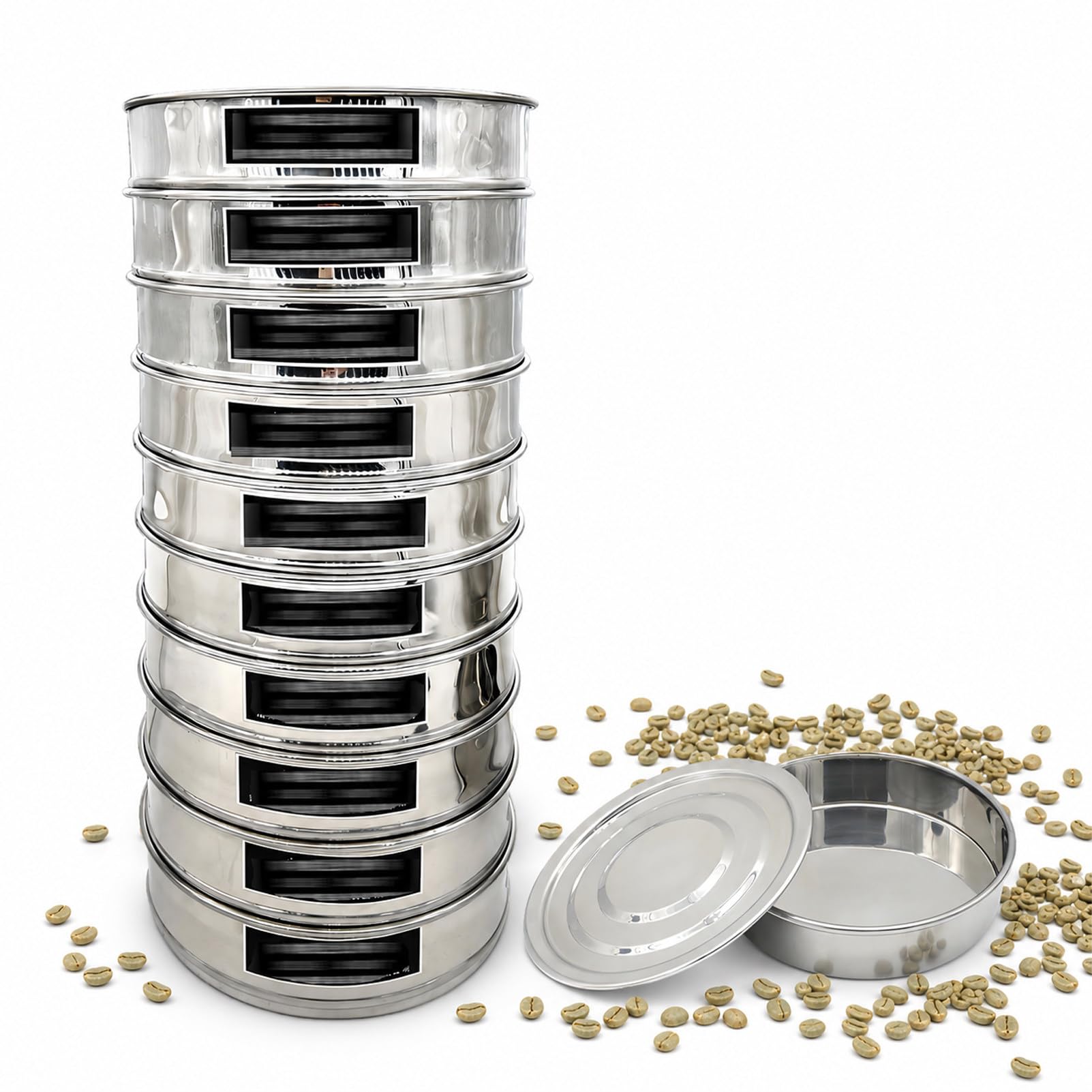DNEPEI Coffee Bean Sifter Set, Stainless Steel Grading Sieve 20cm-304
