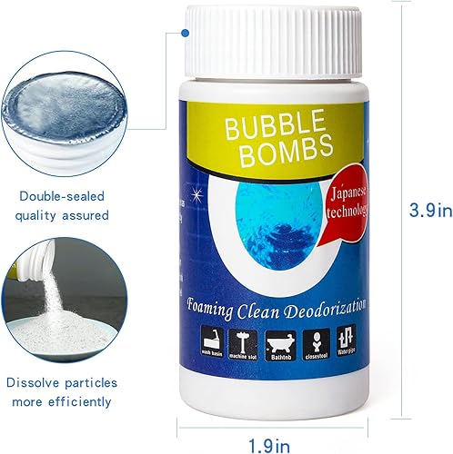 Miniatura 5 de Limpiador de drenaje de bombas de burbujas, tubería de dragado rápido, potente limpiador de drenaje de fregadero, polvo de dragado de tubo de espuma