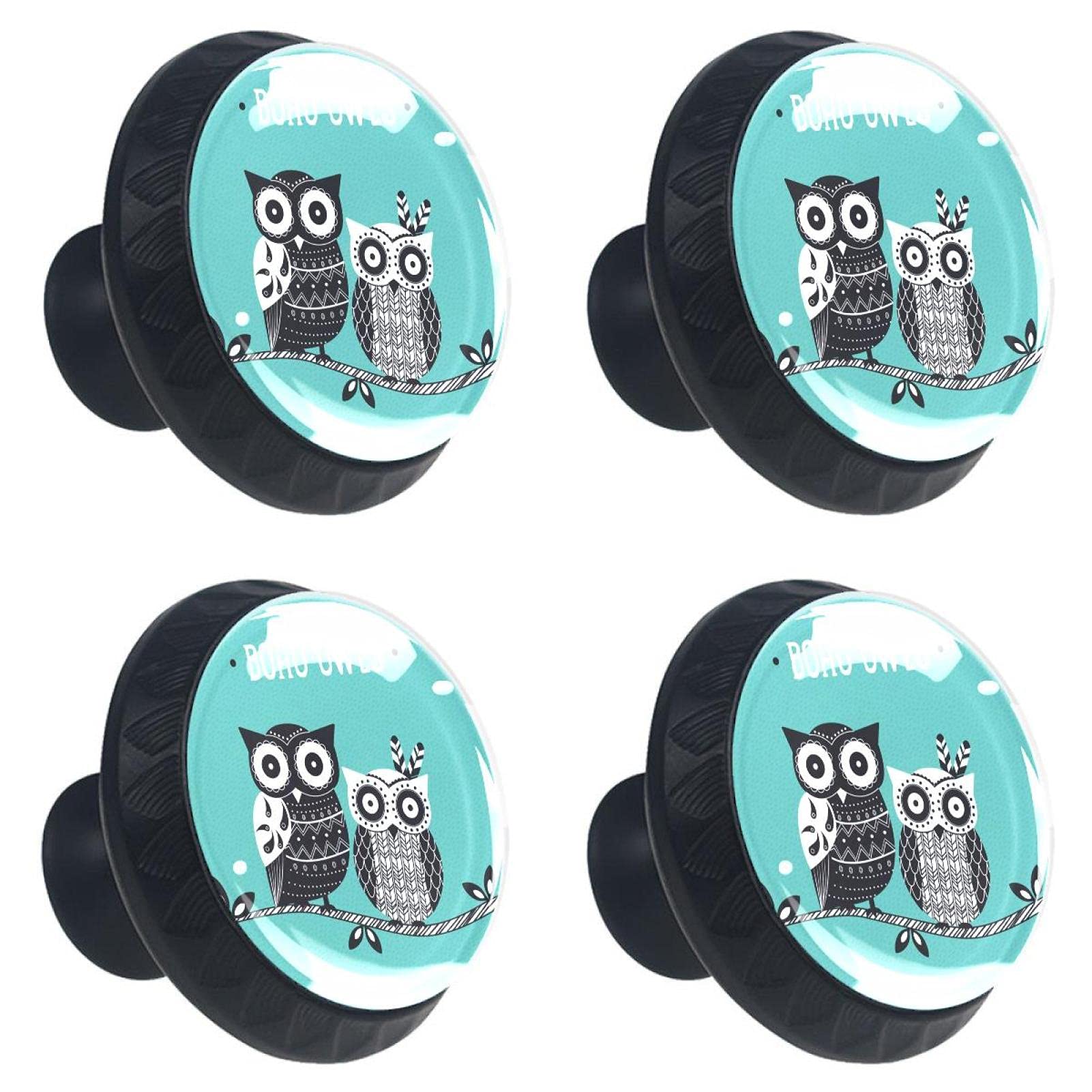 Boutons de tiroir hibou en cristal de 30mm pour meuble et décoration de maison
