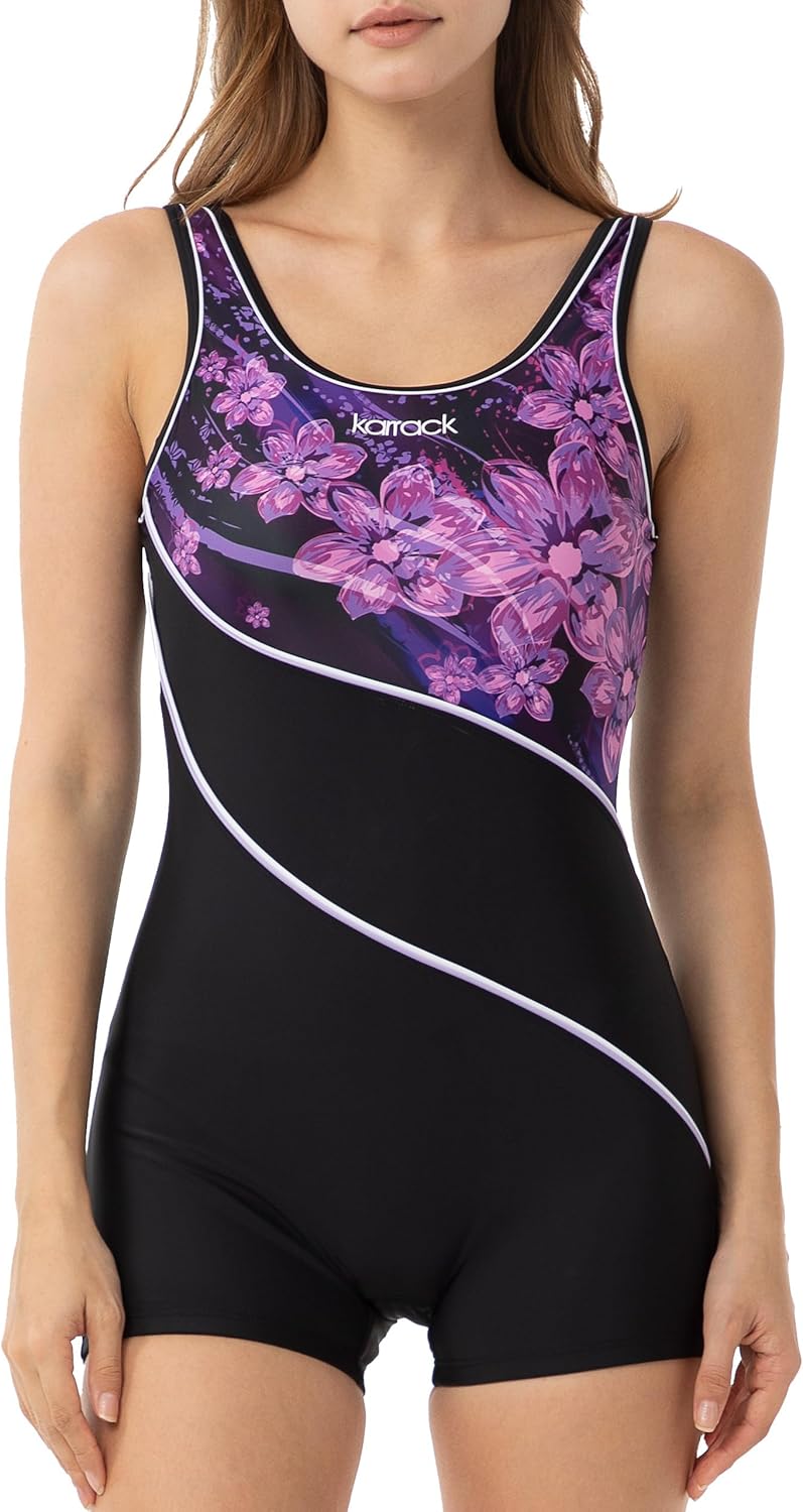 karrack Womens Athletic One Piece Swimsuit for Women Racerback Sport Swimsuits Modest Swimwear Training Competition