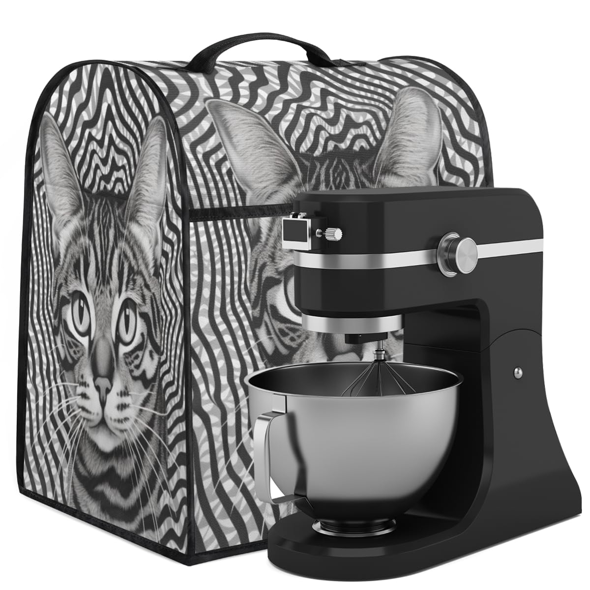 Coffee Maker Cover Abstract Animal Cat Kitchen Appliance Covers Small Appliance Covers Blender Cover Juicer Cover Dust Covers for Kitchen Appliances with Top Handle and Pockets,Washable,C10