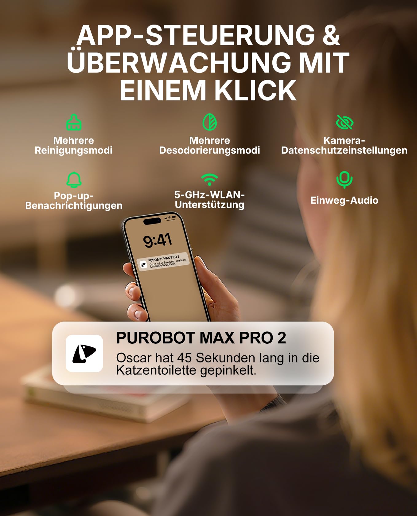 PETKIT PUROBOT Max Pro 2 Selbstreinigende Katzentoilette, Katzenklo Selbstreinigend mit Kamera, Intelligenter Reinigung, Präzise Mehrkatzen-Erkennung, KI-Gesundheitstracking, für Mehrere Katzen