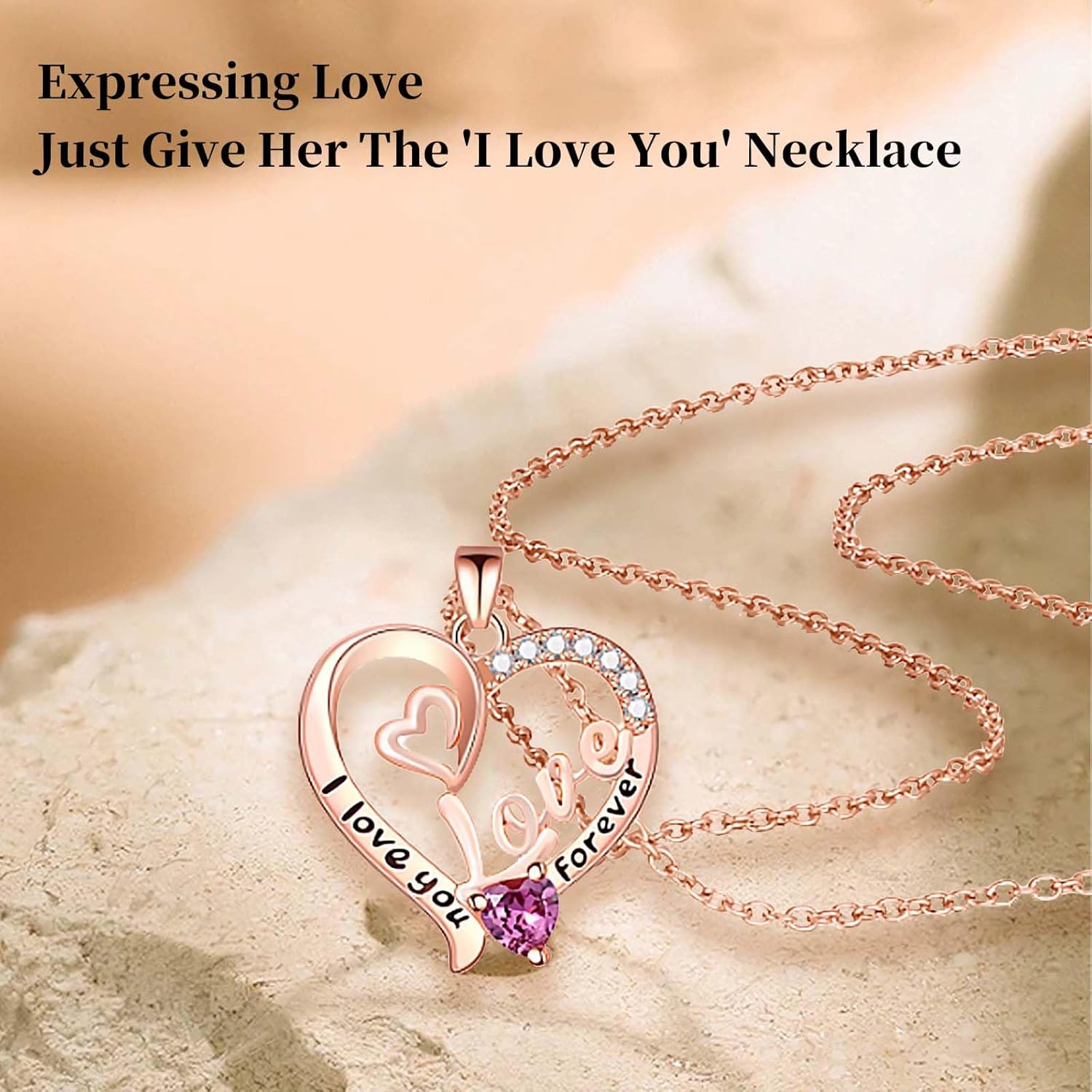 Mothers Necklace Gifts for Mom from Daughter Son, I Love You Mom Necklace Heart Pendant Rhinestone Jewelry with Box Birthday Mothers Day Gifts for Women - Image 2