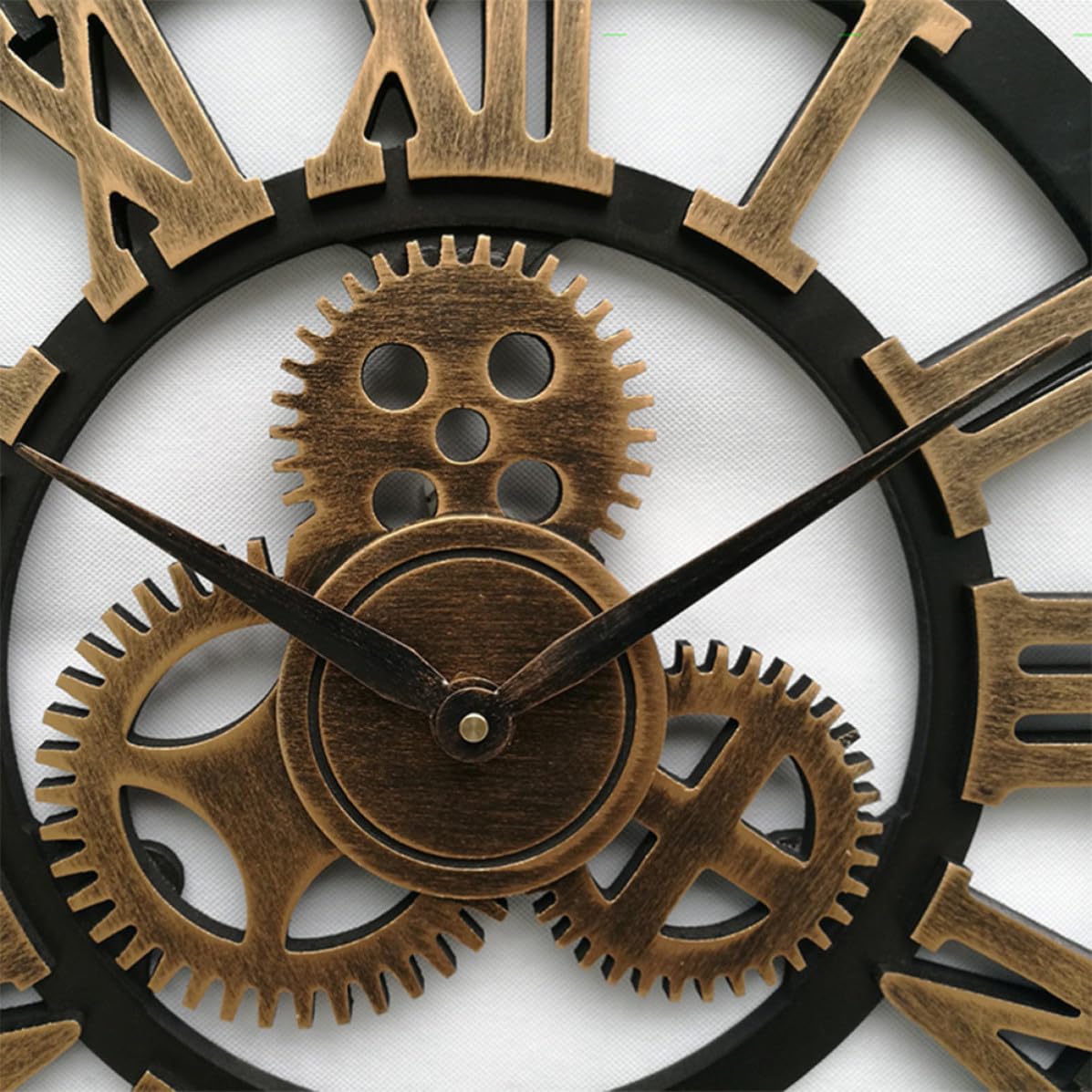 TOYANDONA Reloj de Pared Decorativo Estilo Industrial con Rueda Giratoria, Diseño Silencioso en Metal y Madera, Adecuado para Oficina o Sala de Trabajo