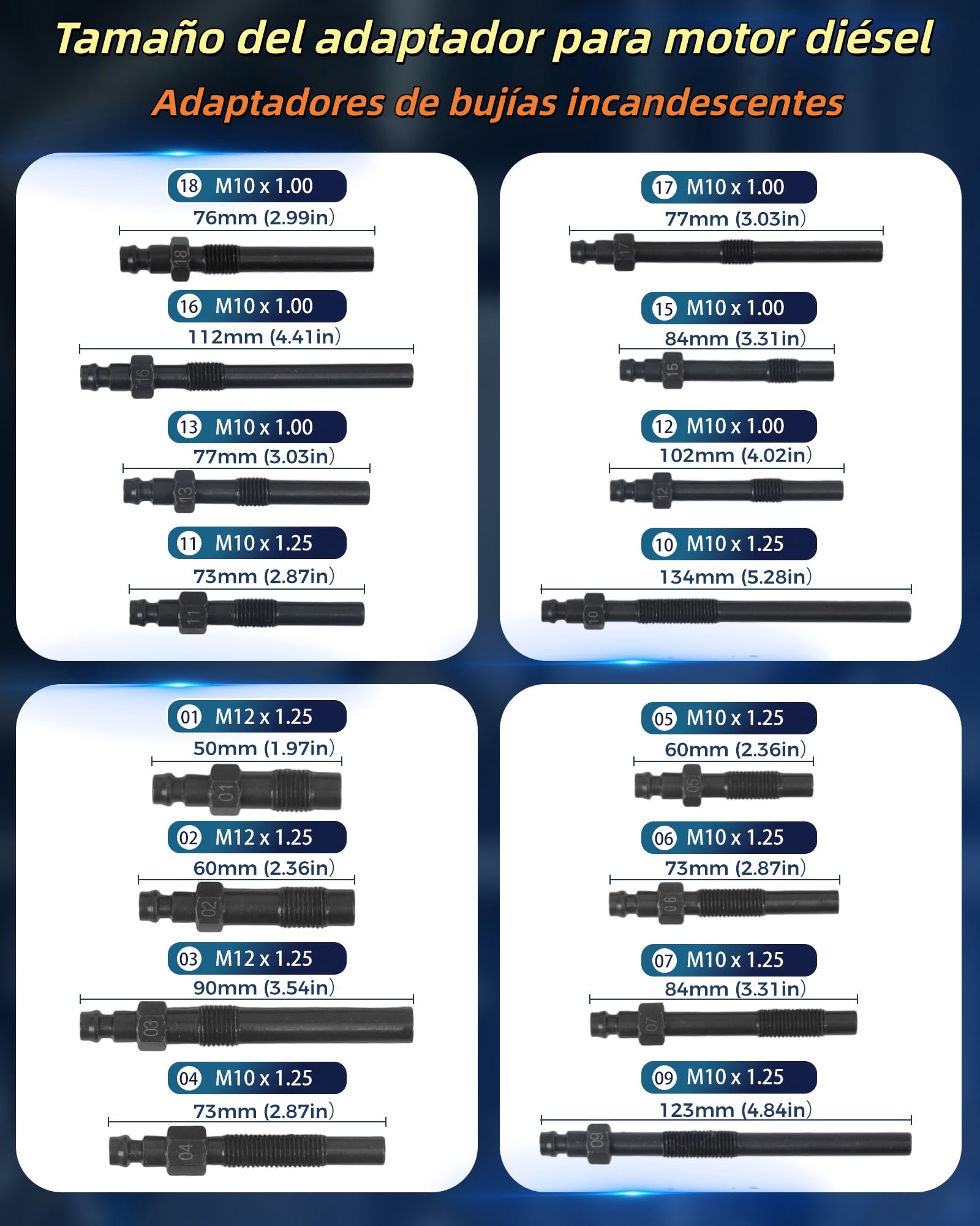 46 Piezas Kit de Comprobador de Compresión Automotriz con Indicador de Doble Dial Comprobador Compresión para Gasolina y Diésel Comprobador de Fugas de Cilindros para HDi, TDCi y Bomba (PD)