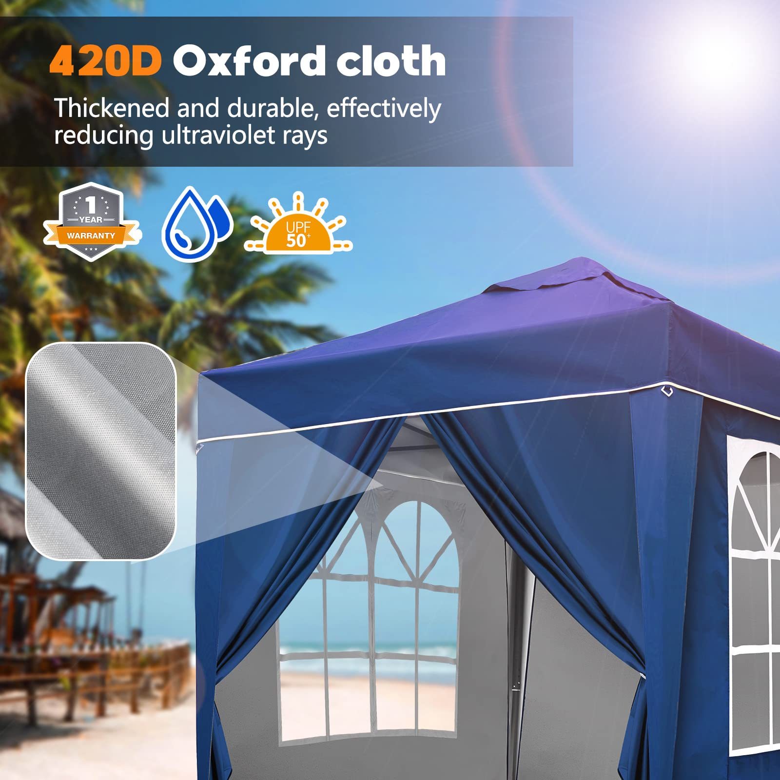 SANHENG Gazebo pop up, tenda pop-up con pesi, completamente impermeabile, gazebo ideale per feste all'aperto e campeggio
