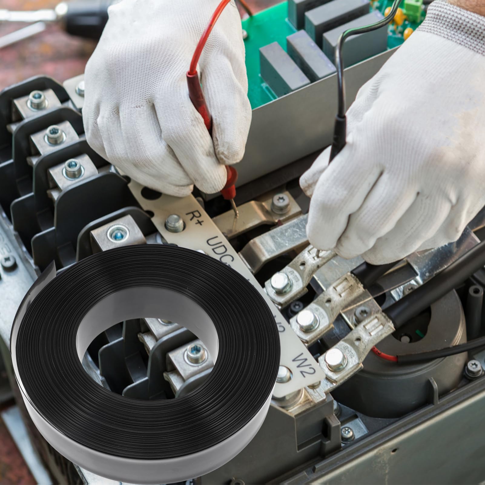 Tubo Termoretraibile in PVC Nero 1 Rotolo per Connessioni Isolate