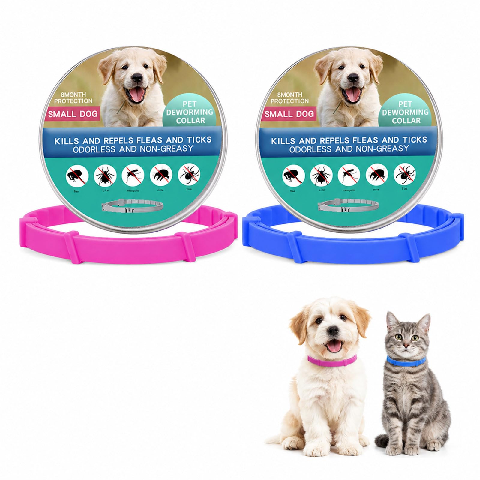 DCYQAIN 2 Pack Dog Repellent Collars Waterproof Reflective Adjustable 38cm