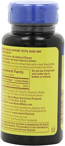 Miniatura 3 de Nature Made, Vitamina D3 1,000 I.u. Cápsulas blandas líquidas, 100 unidades (paquete de 3)