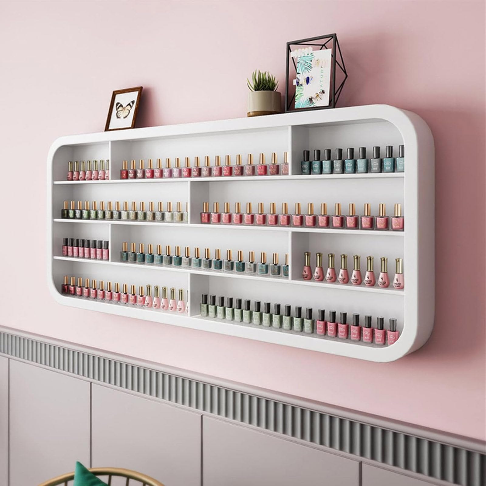 Estante de pared para esmaltes de uñas de 0,8 m y aceites esenciales