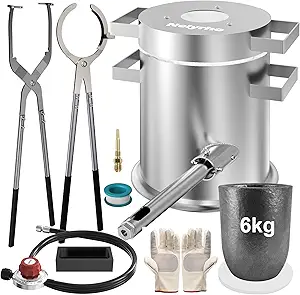 Nelyrho 6KG Propane Melting Furnace Kit – Metal Casting Machine for Gold, Silver, Copper, Jewelry Making & Refining