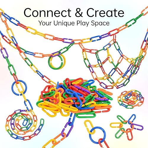 Miniatura 7 de Sukh 250pcs Plastic C Clips Hooks Chain Links - Interchangeable Rainbow C-Links for Pet Parrot Parakeets Rat Sugar Glider Small Bird Cage Toys,