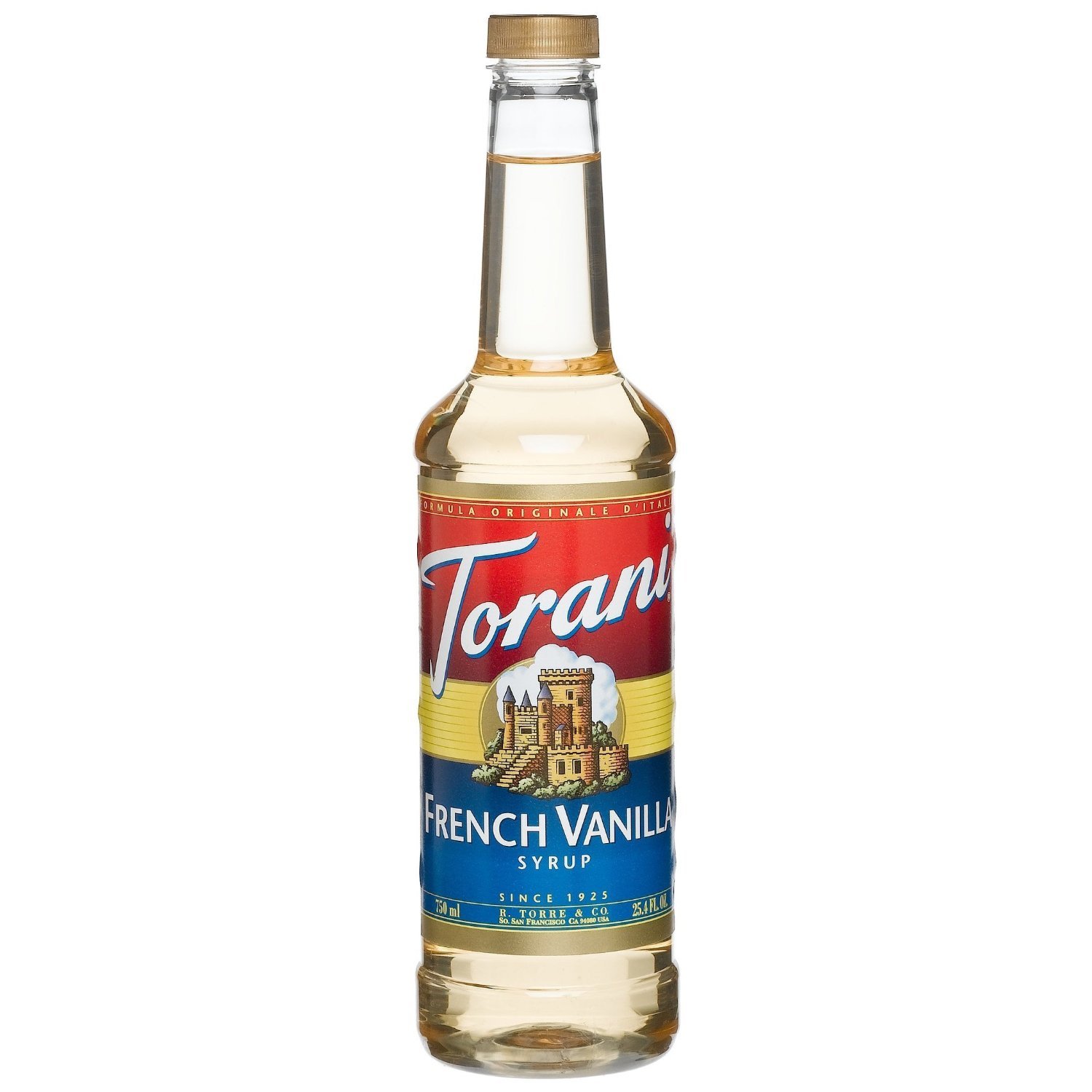 Torani Coffee Syrup,French Vanilla Flavored Syrup for Drinks, Pump Included, 25.4 Fl Oz