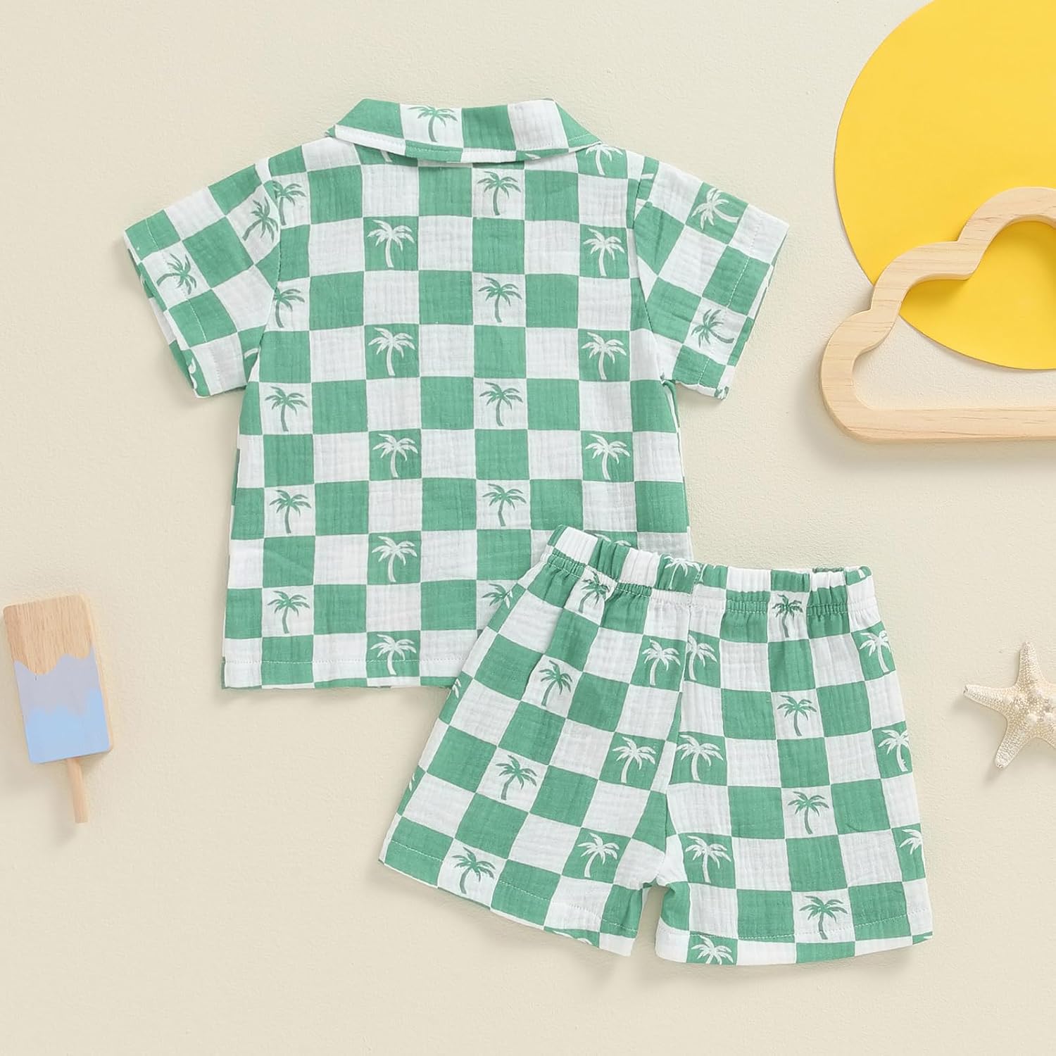 ​Toddler Boy Clothes Summer Short Sleeve Button Down Shirt Shorts Set Baby Boy Beach Outfit Casual Cotton Linen Set