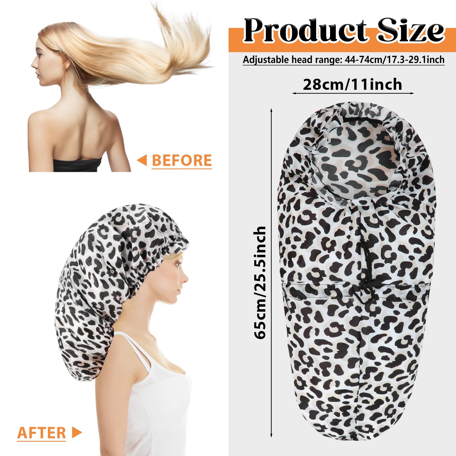 2 Pcs Large Shower Cap for Braids Extra Long Shower Cap for Women Long Hair & Locs - Image 2