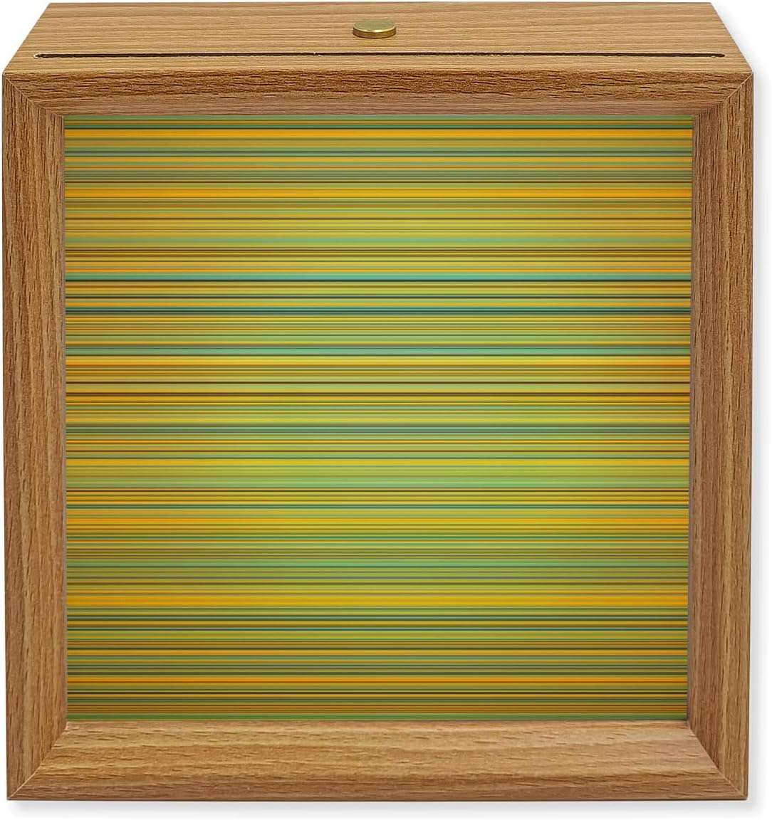 Wood Night Light Box Grass Green Lines Waves Wooden LED Night Lights with USB Rechargeable Dimmable Touch Table Light Horizon Stripes Wood Picture Frame Lamp for Bedside Desktop Display Home Decor
