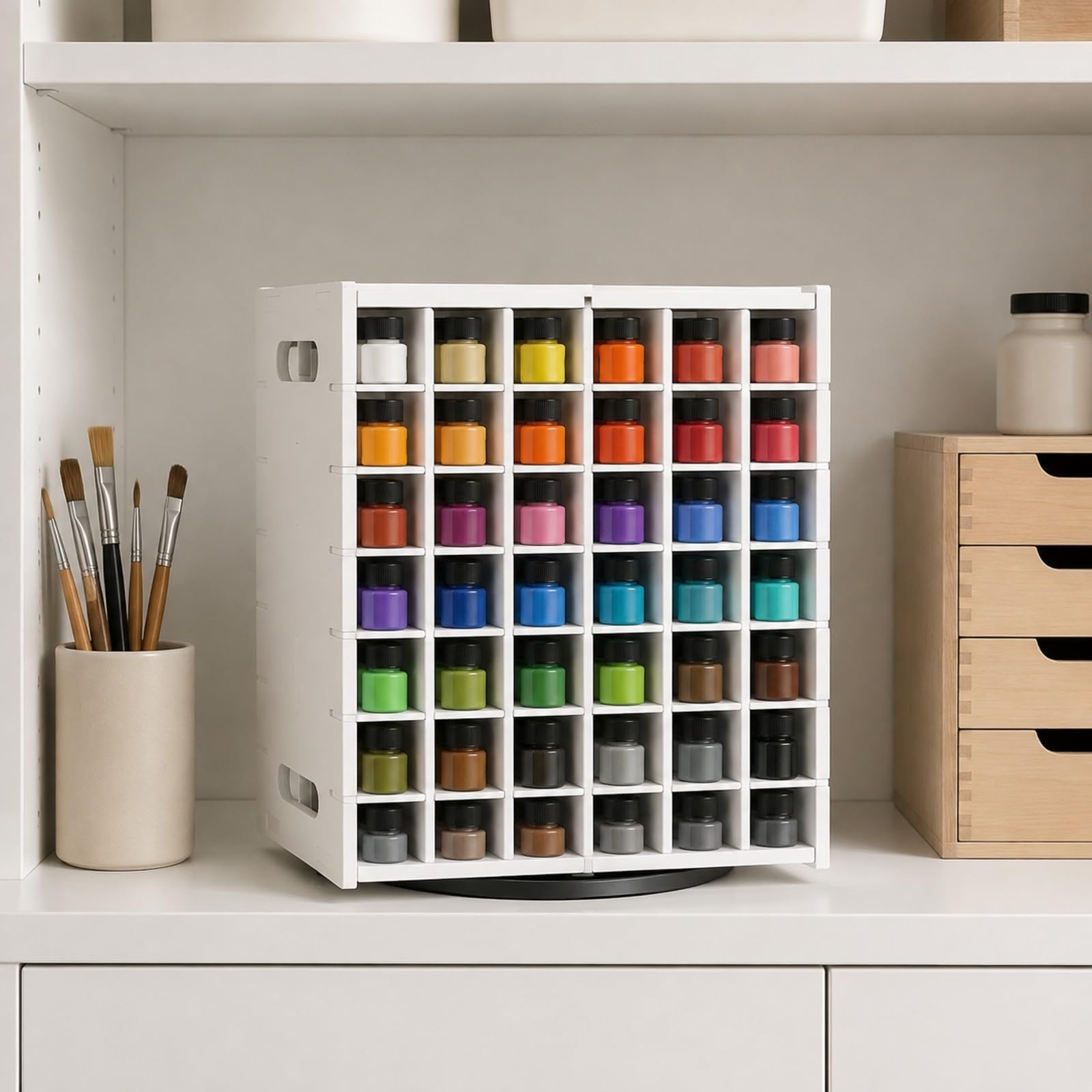 Qianly Rack Giratorio Escritorio con Larales Neutro para Aficionados a las Manualidas