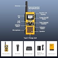 Vista 7 de G1pro IP67 Waterproof Floating Walkie Talkies Long Range for Adults,Heavy Duty Two Way Radio,VOX,USB-C,Rechargeable Lithium Battery(4 Pack)